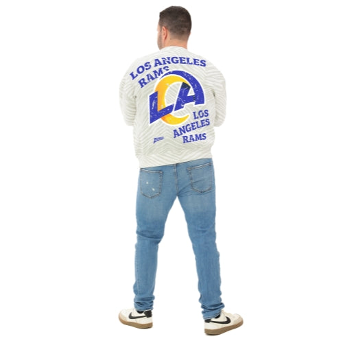 Zubaz NFL   90's All Over Zebra Crewneck Sweatshirt – Full Back, LOS ANGELES RAMS