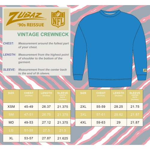 Zubaz NFL  UNISEX 90s Helmet Drop Shoulder Crewneck -Off White, KANSAS CITY CHIEFS