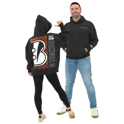 Zubaz NFL   90s Drop Shoulder Hoodie -MVP, CINCINNATI BENGALS
