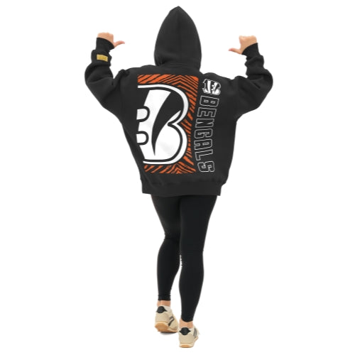 Zubaz NFL 90s Drop Shoulder Hoodie -MVP, CINCINNATI BENGALS