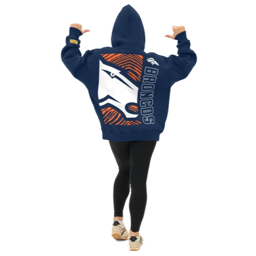 Zubaz NFL   90s Drop Shoulder Hoodie -MVP, DENVER BRONCOS