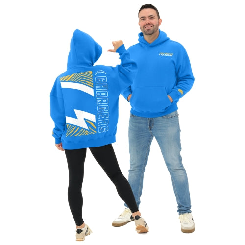 Zubaz NFL   90s Drop Shoulder Hoodie -MVP, LOS ANGELES CHARGERS