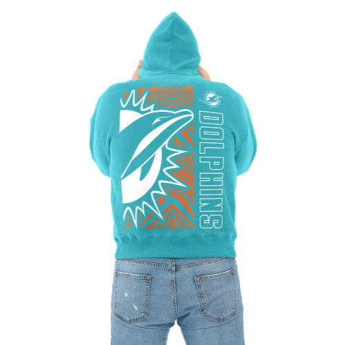 Zubaz NFL   90s Drop Shoulder Hoodie -MVP, MIAMI DOLPHINS