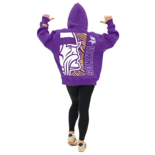 Zubaz NFL   90s Drop Shoulder Hoodie -MVP, MINNESOTA VIKINGS