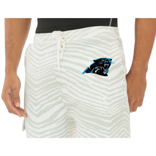 Zubaz NFL  UNISEX 90s Team Cargo Joggers - Zebra 2 Color, CAROLINA PANTHERS
