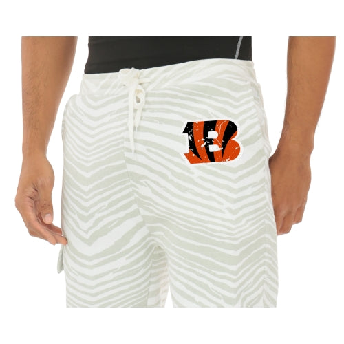 Zubaz NFL  UNISEX 90s Team Cargo Joggers - Zebra 2 Color, CINCINNATI BENGALS
