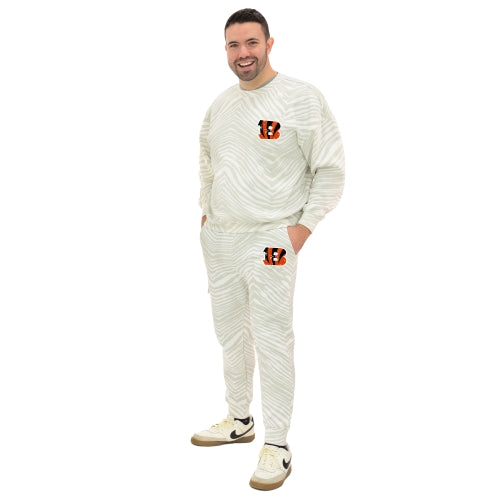 Zubaz NFL  UNISEX 90s Team Cargo Joggers - Zebra 2 Color, CINCINNATI BENGALS