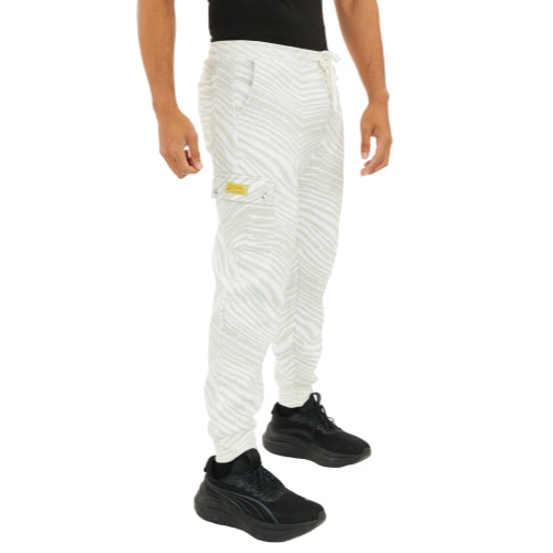 Zubaz NFL  UNISEX 90s Team Cargo Joggers - Zebra 2 Color, CINCINNATI BENGALS