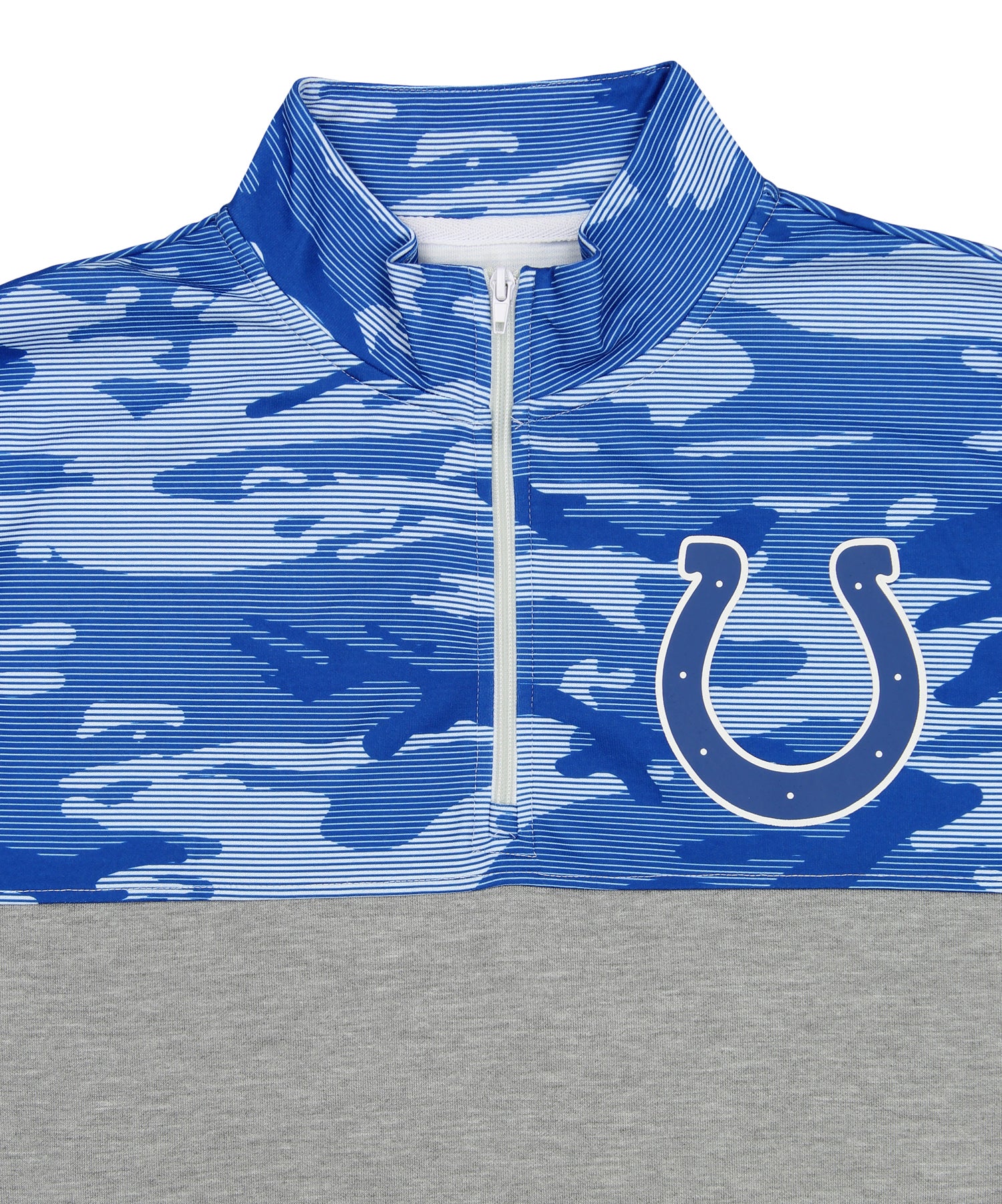 Zubaz Men's NFL Indianapolis Colts 1/4 Zip Fleece Pullover with Camo Lines