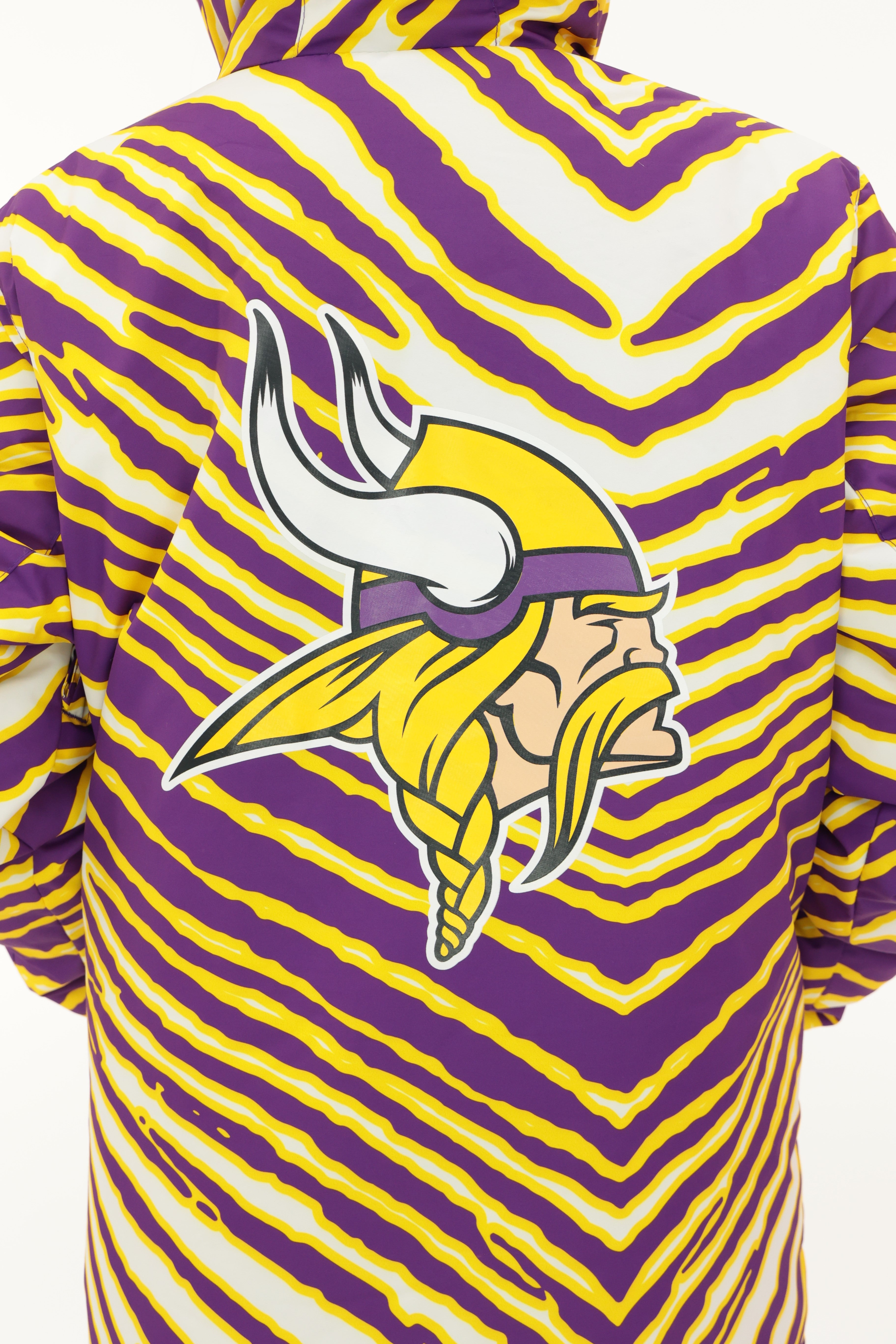 Zubaz NFL Kids Unisex Zebra Team Color Bleacher Blazer Jr Snow Jacket, Minnesota Vikings