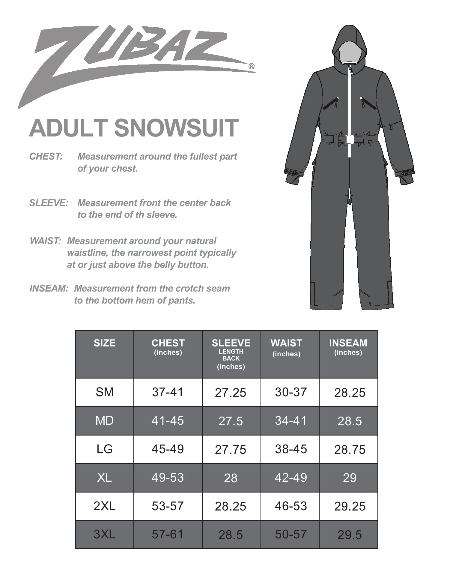 Zubaz NFL Adult Unisex Zebra Team Color Tundra Tux Snowsuit, Chicago Bears