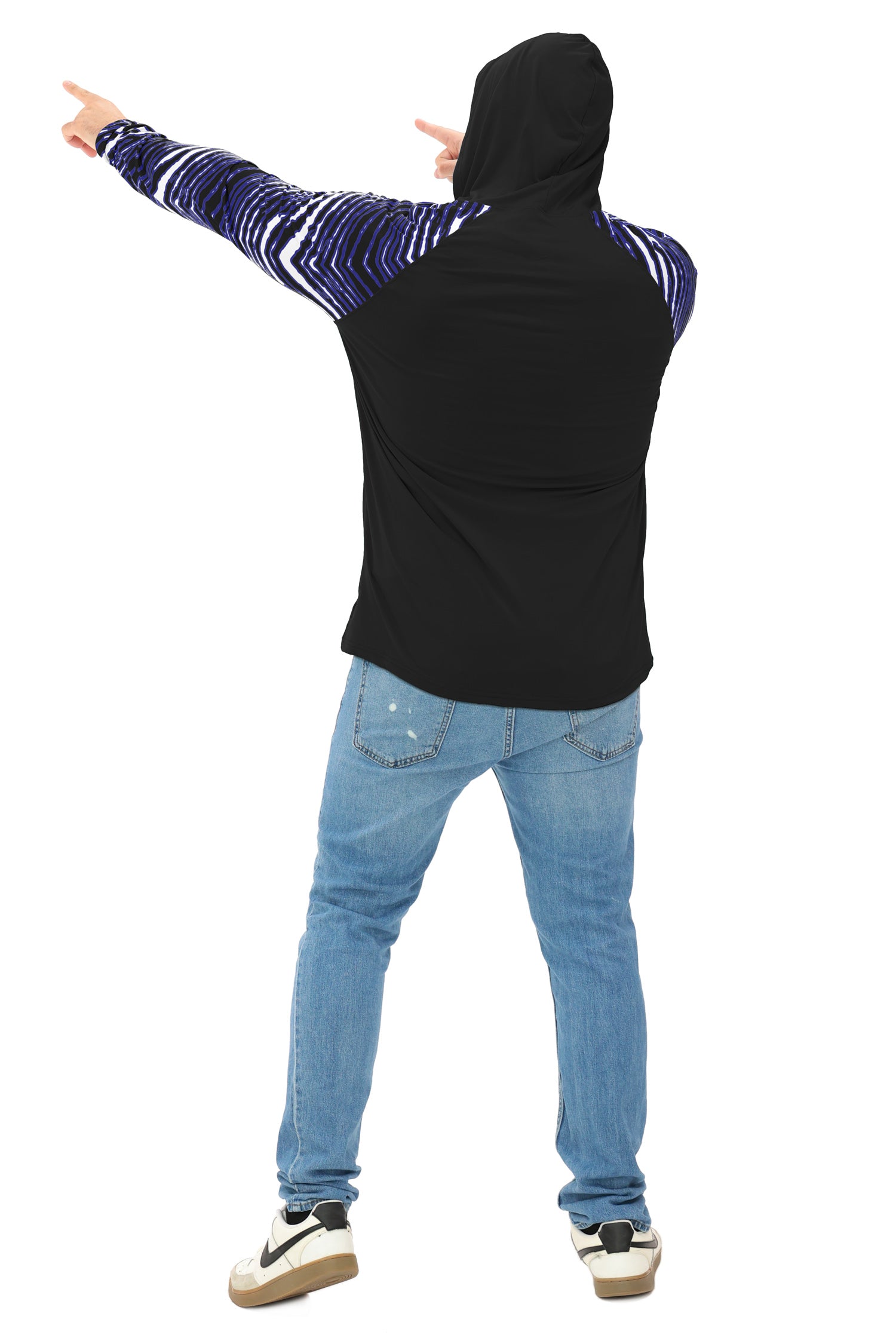 Zubaz NFL  Men's Formation 3 Color Zebra Sleeves Lightweight Hoodie, BALTIMORE RAVENS