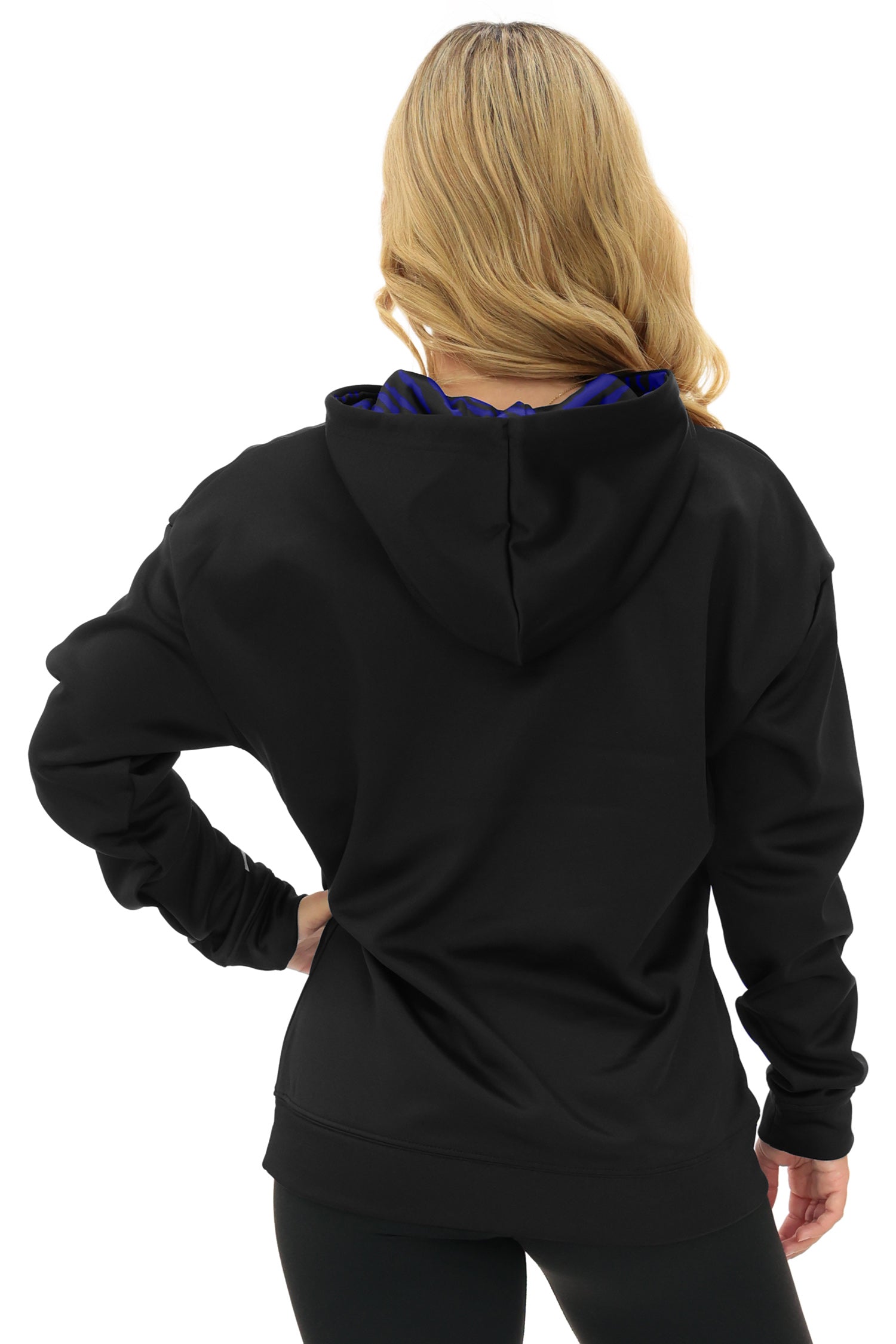 Zubaz NFL   Women's Free Play 2 Color Zebra Liner Hoodie, BALTIMORE RAVENS