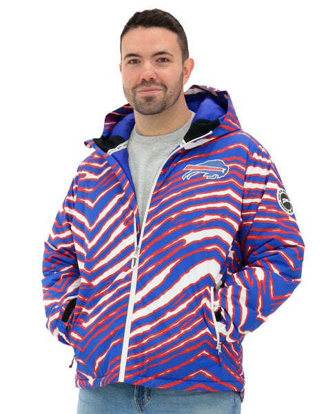 Zubaz NFL Adult Unisex Zebra Team Color Bleacher Blazer Snow Jacket, B