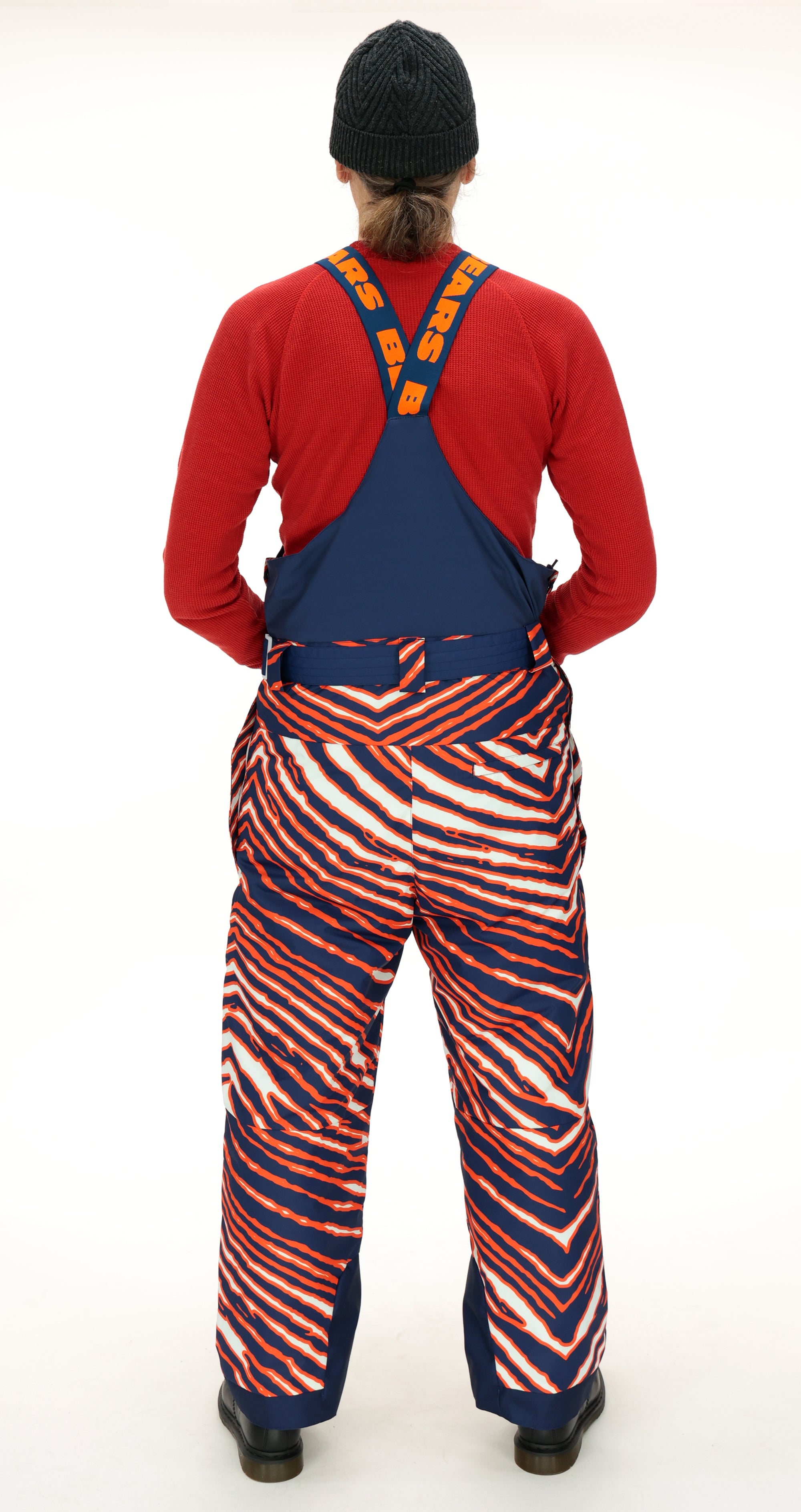 Zubaz NFL Adult Unisex Zebra Team Color Blizzard Snow Bib, Chicago Bears