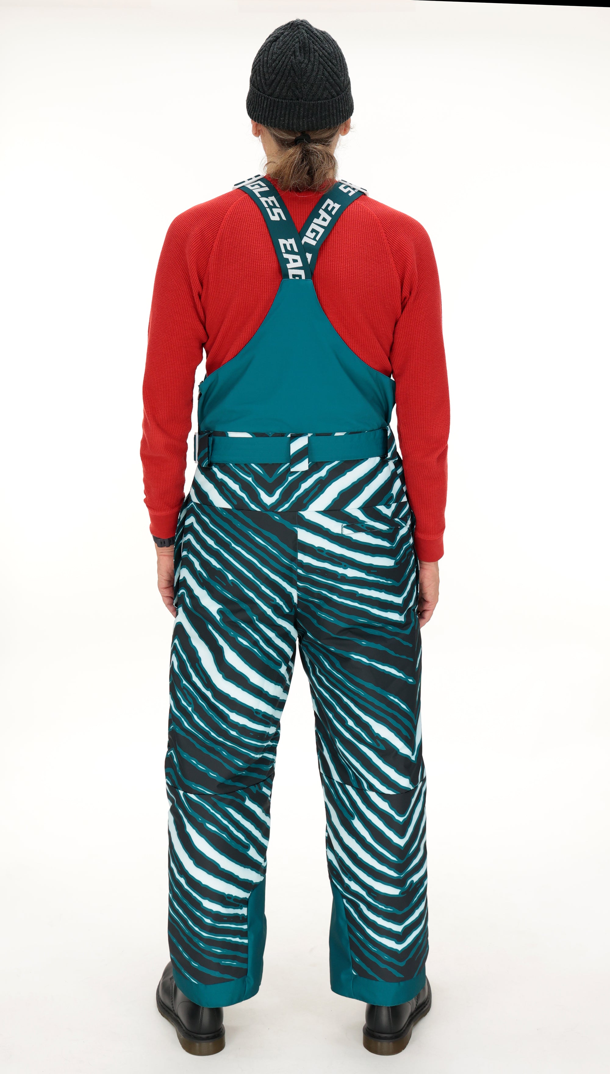 Zubaz NFL Adult Unisex Zebra Team Color Blizzard Snow Bib, Philadelphia Eagles