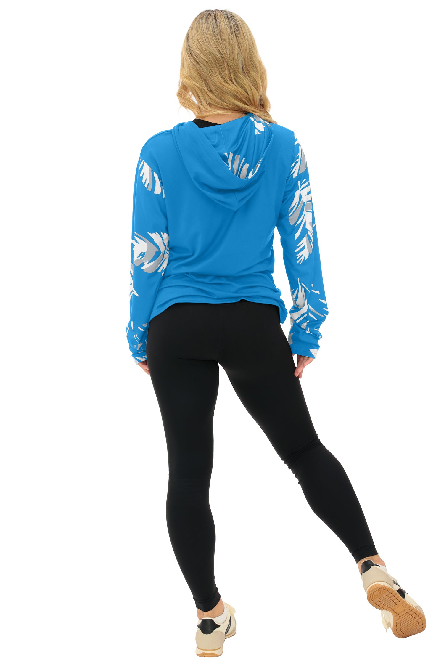 Zubaz NFL  WOMEN Casual Script Leaf Accent Lightweight Hoodie, DETROIT LIONS