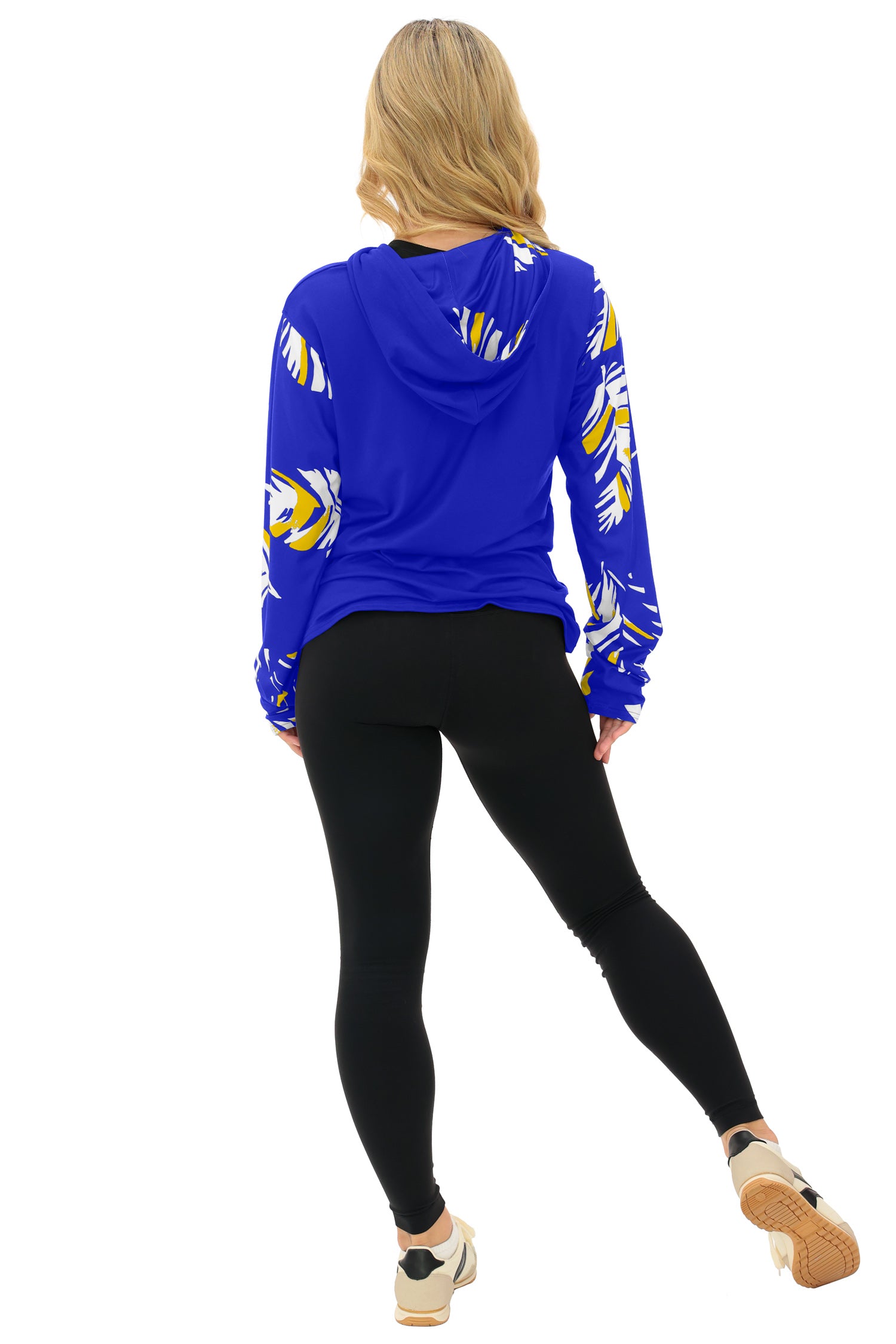 Zubaz NFL  WOMEN Casual Script Leaf Accent Lightweight Hoodie, LOS ANGELES RAMS