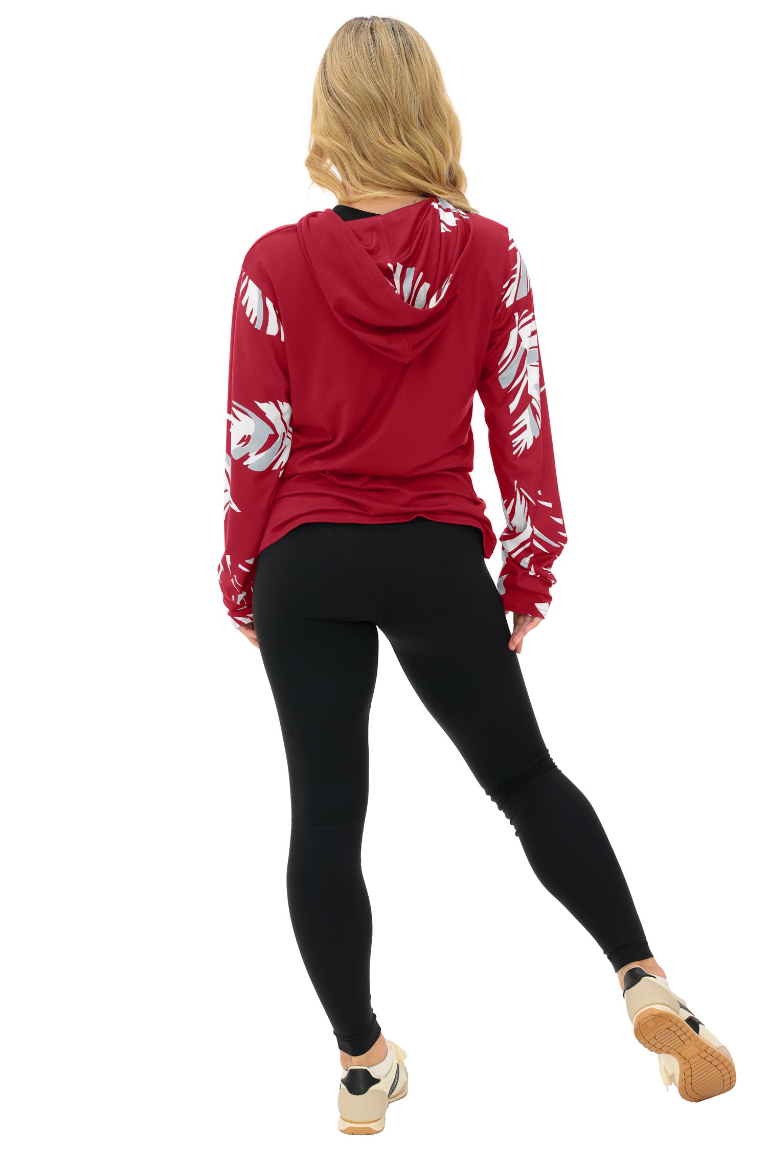 Zubaz NFL  WOMEN Casual Script Leaf Accent Lightweight Hoodie, ARIZONA CARDINALS