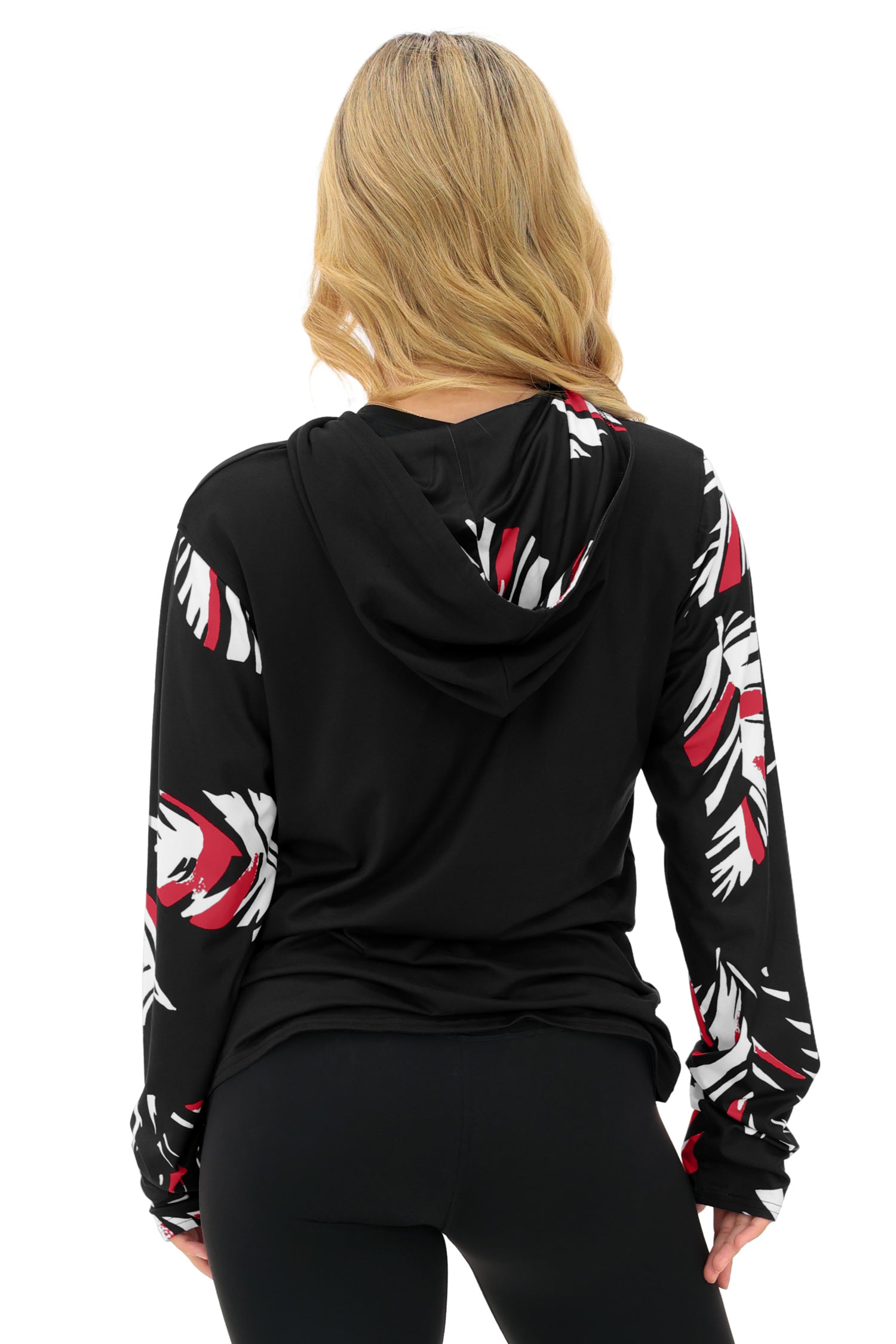 Zubaz NFL  WOMEN Casual Script Leaf Accent Lightweight Hoodie, ATLANTA FALCONS