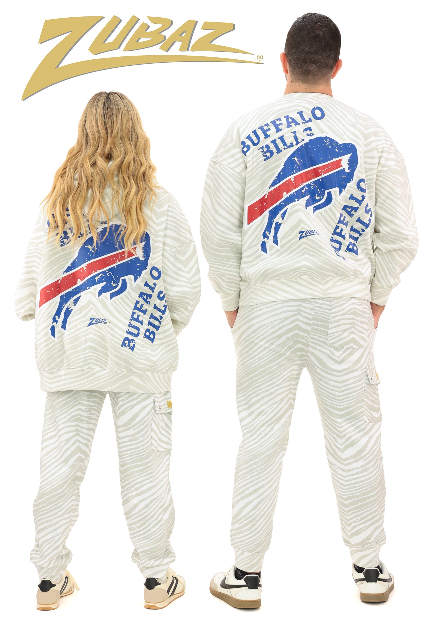 Zubaz NFL Unisex Adult 90s Vintage Full back Zebra 2 Color Hoodie, Car