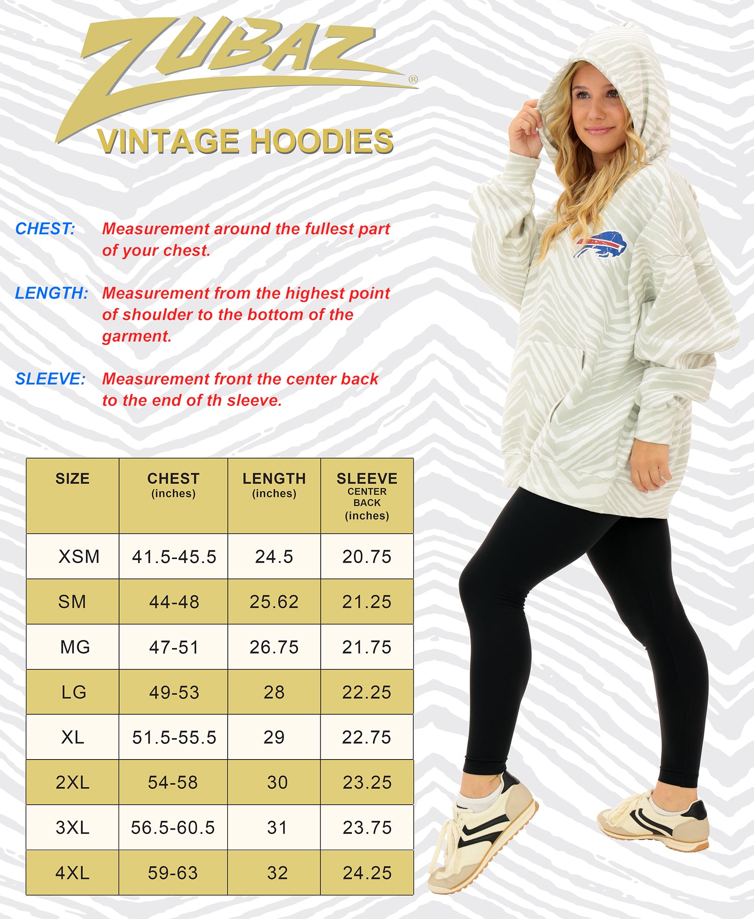 Zubaz NFL Unisex Adult 90s Vintage Full back Zebra 2 Color Hoodie, Detroit Lions - Official NFL Lions Zubaz Apparel (6 of 7)