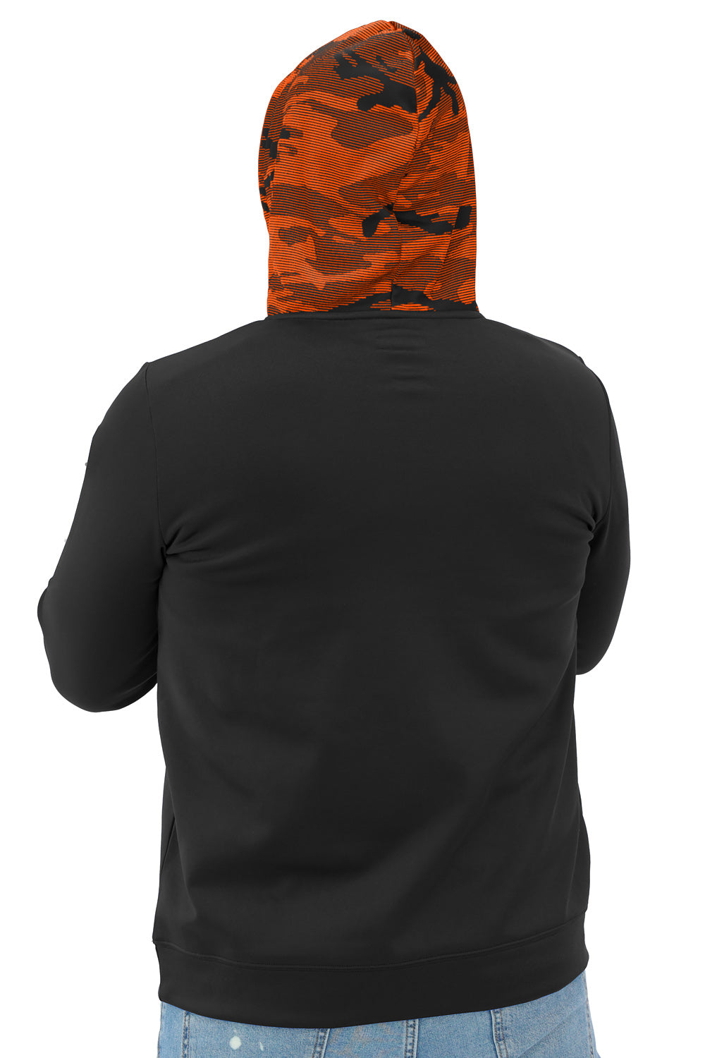 Zubaz NFL   Men's Front and Sleeve Print Camo Line Hood Hoodie, CINCINNATI BENGALS