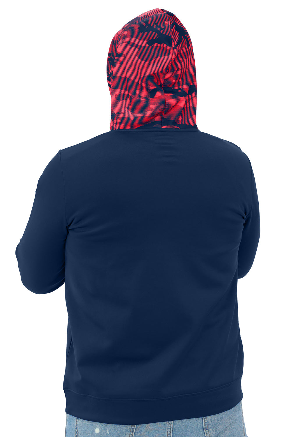 Zubaz NFL   Men's Front and Sleeve Print Camo Line Hood Hoodie, HOUSTON TEXANS