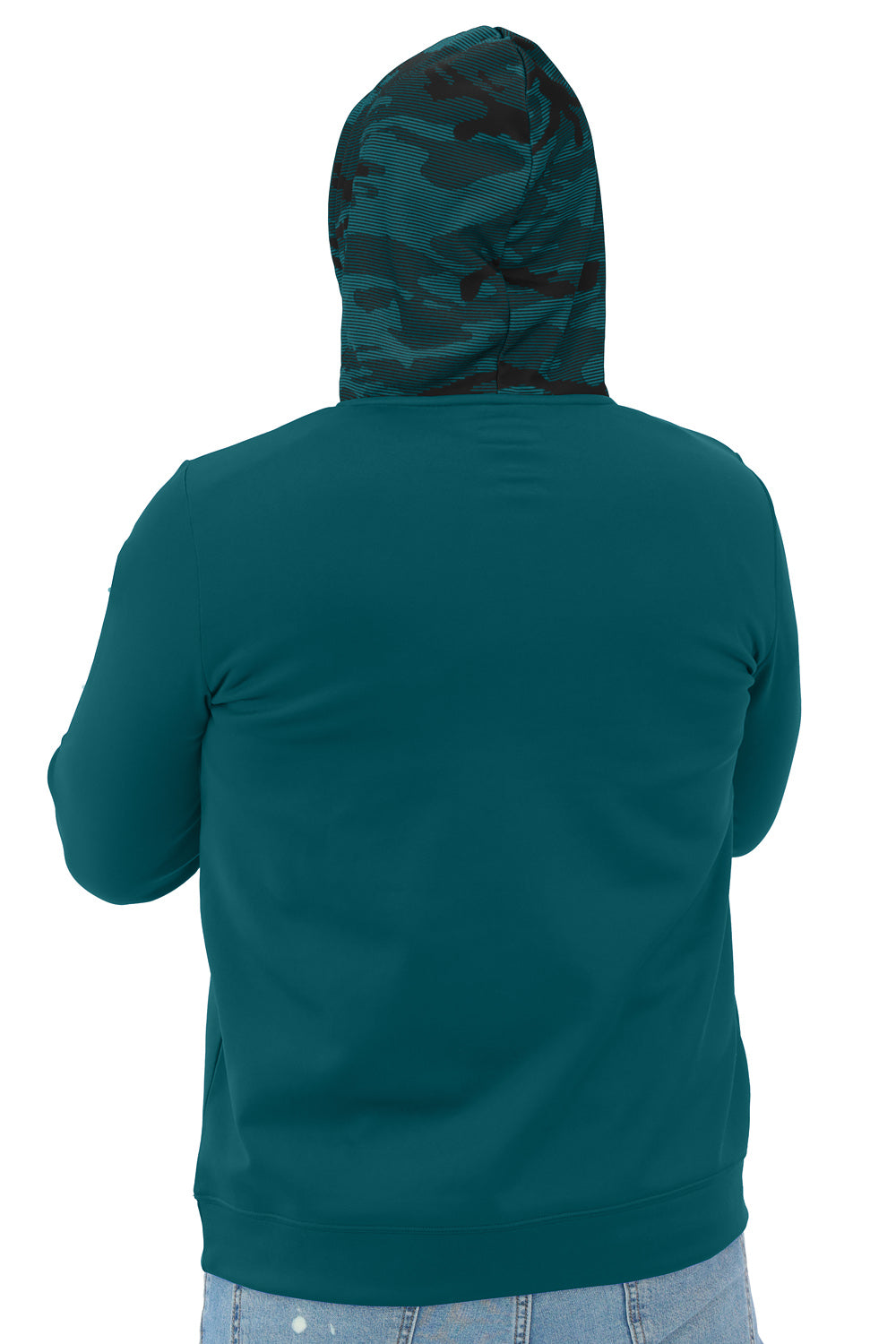 Zubaz NFL   Men's Front and Sleeve Print Camo Line Hood Hoodie, PHILADELPHIA EAGLES