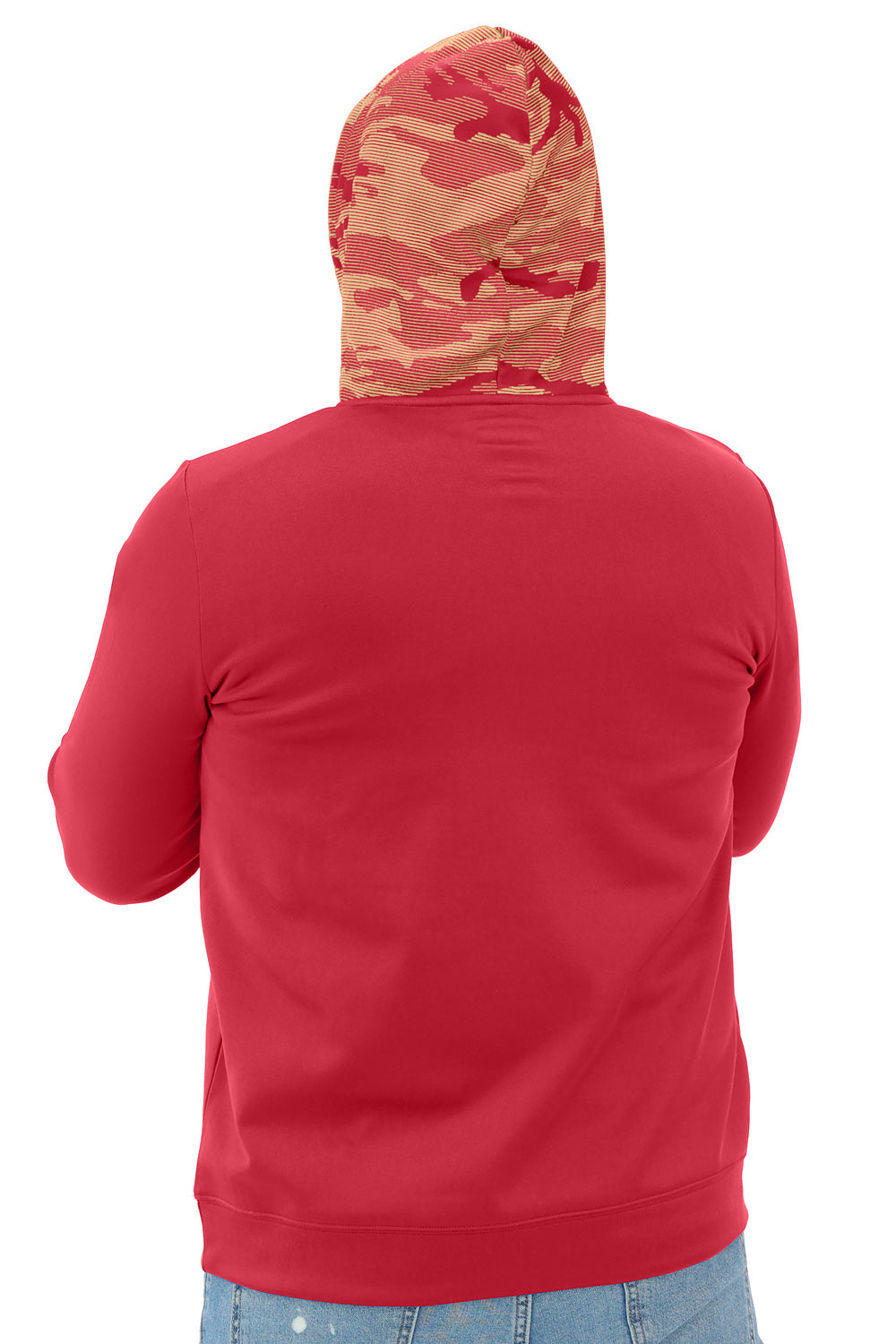 Zubaz NFL  Men's Front and Sleeve Print Camo Line Hood Hoodie, ARIZONA CARDINALS