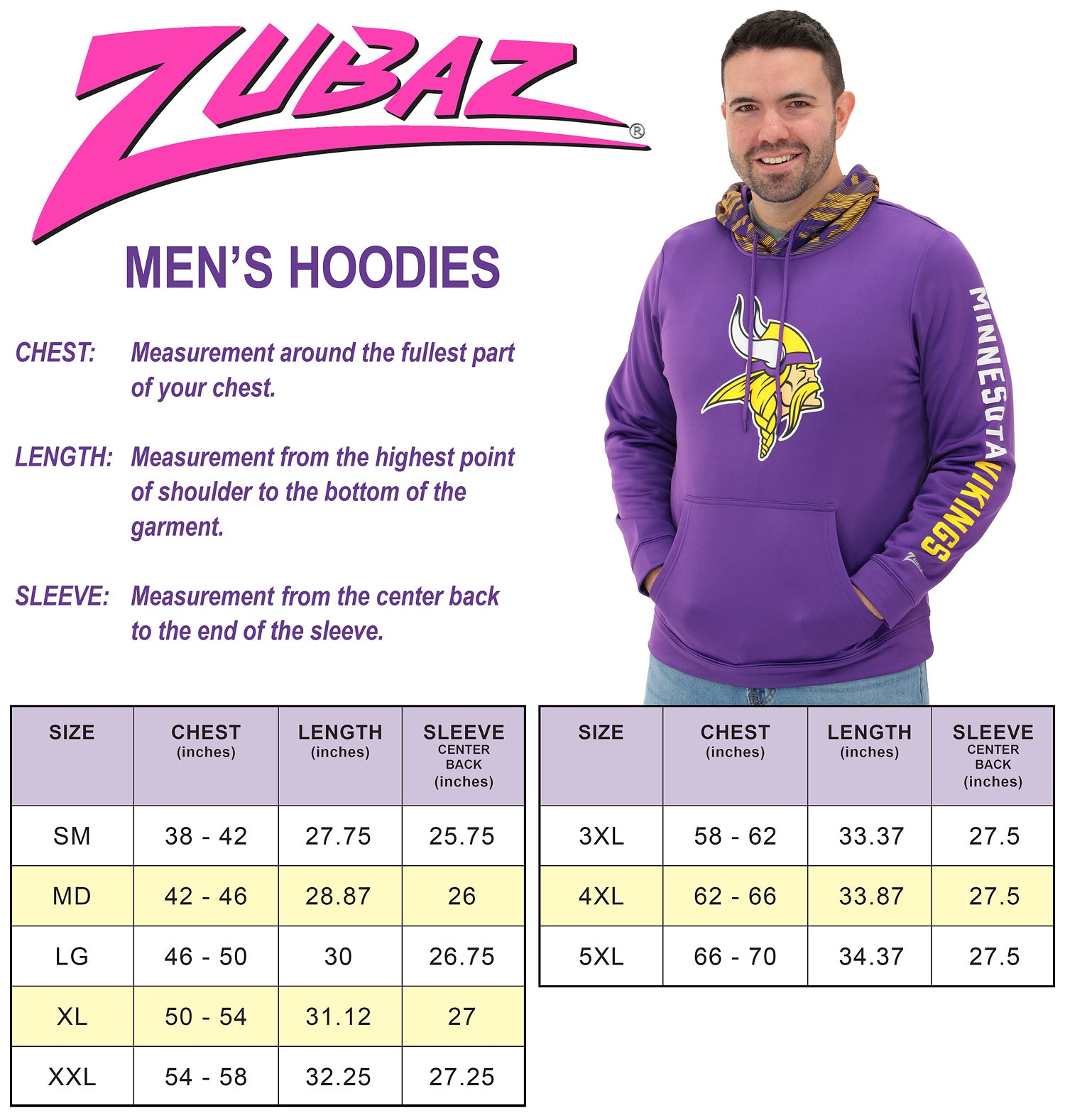Zubaz NFL Men's Front and Sleeve Print Camo Line Hood Hoodie, CAROLINA PANTHERS