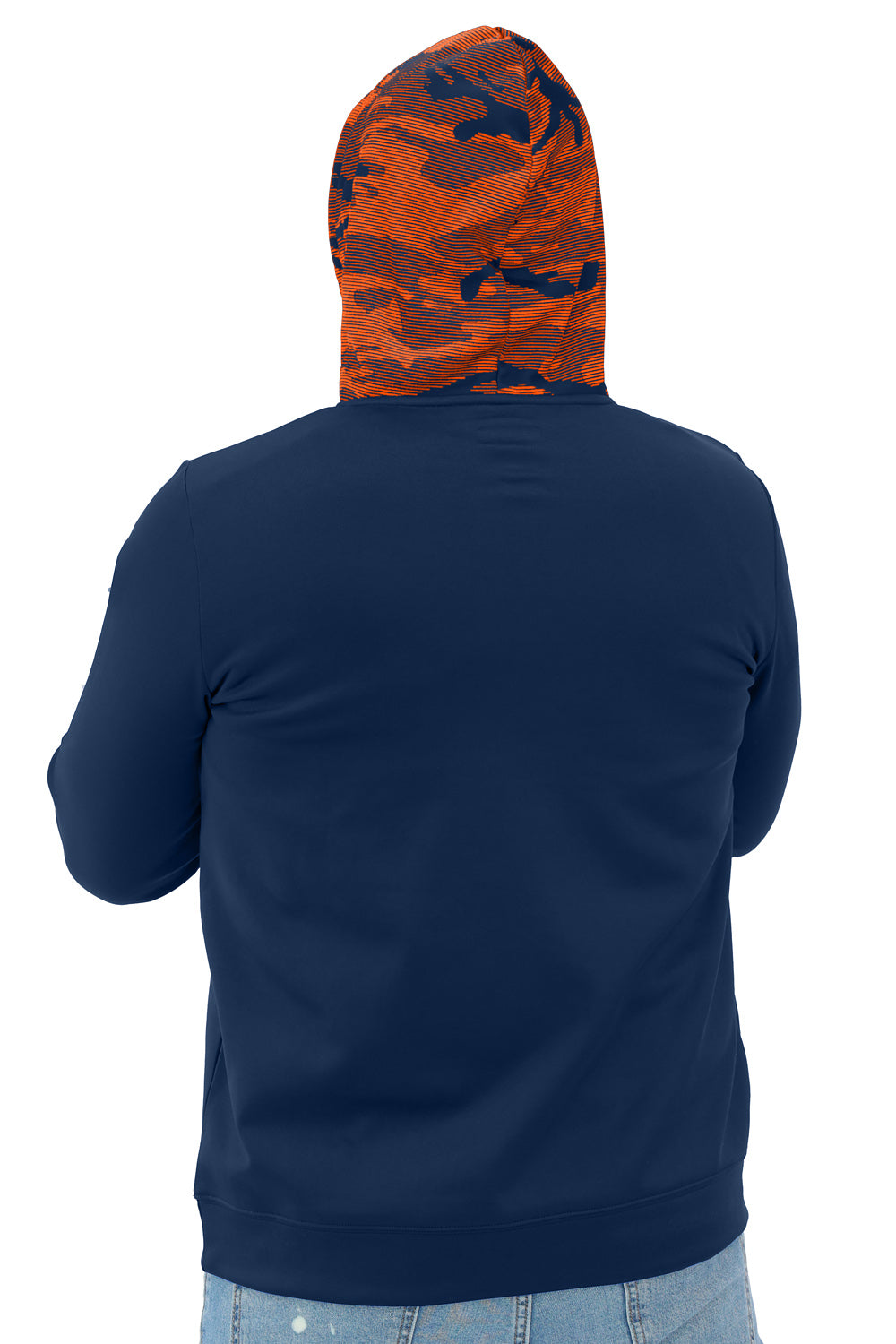 Zubaz NFL   Men's Front and Sleeve Print Camo Line Hood Hoodie, CHICAGO BEARS
