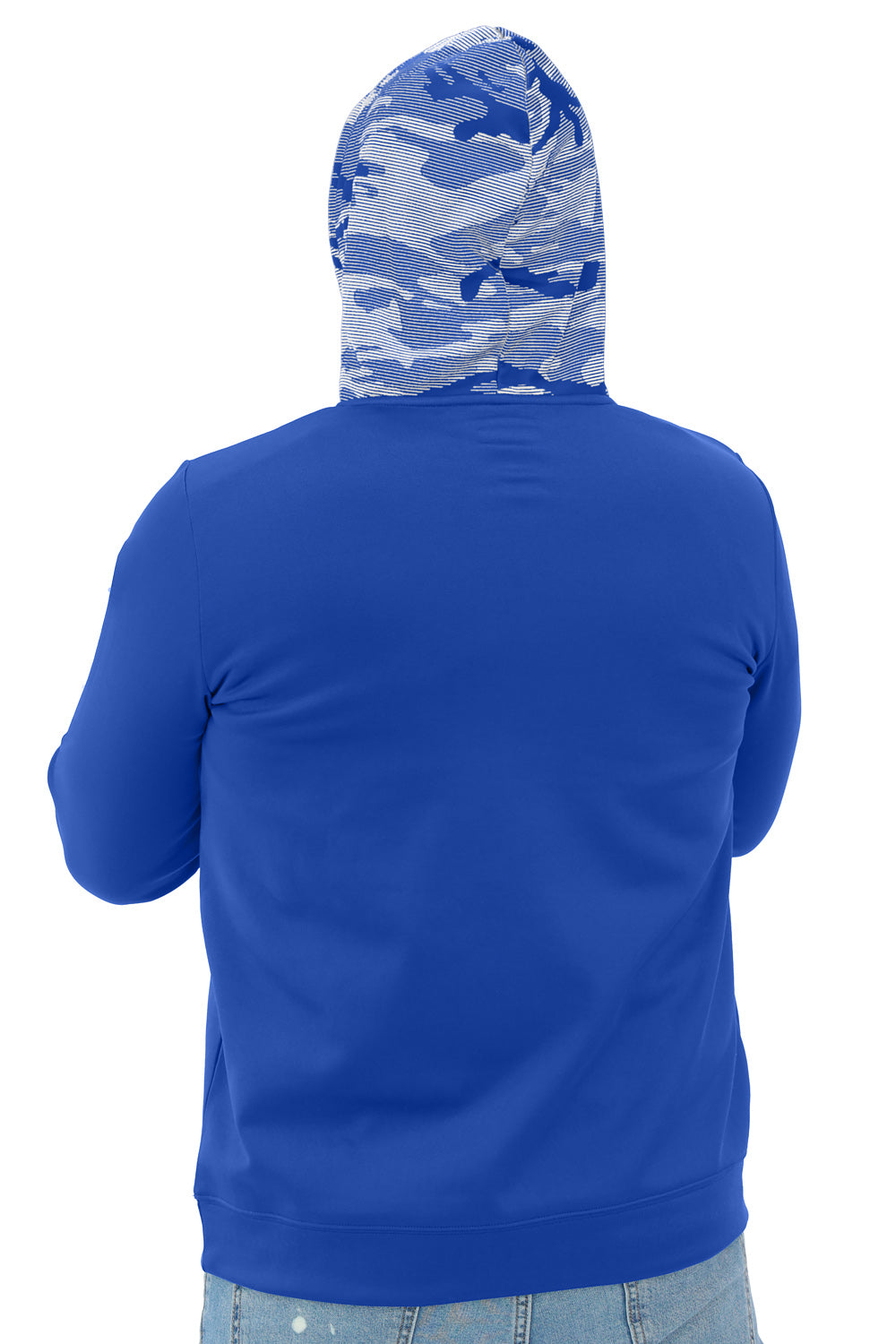 Zubaz NFL   Men's Front and Sleeve Print Camo Line Hood Hoodie, INDIANAPOLIS COLTS