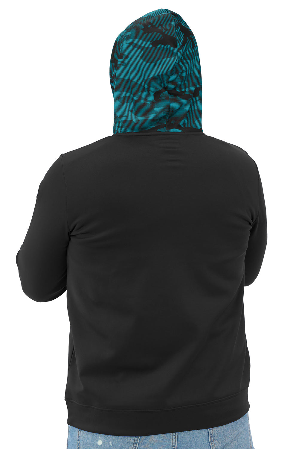 Zubaz NFL   Men's Front and Sleeve Print Camo Line Hood Hoodie, JACKSONVILLE JAGUARS