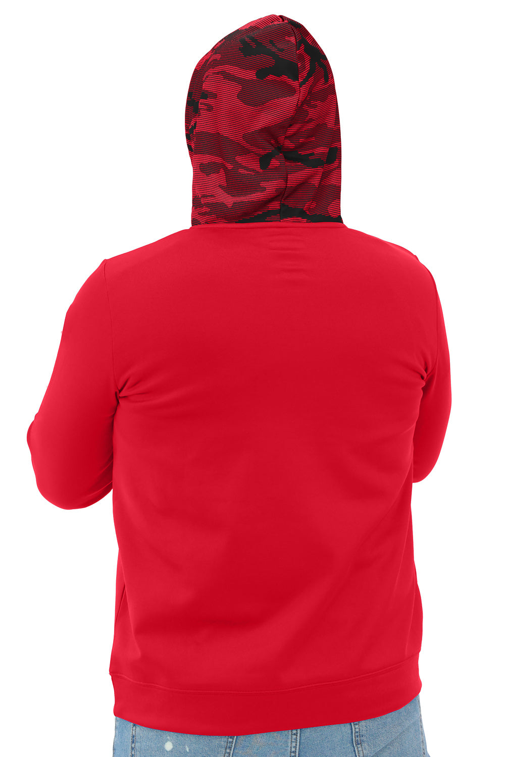 Zubaz NFL   Men's Front and Sleeve Print Camo Line Hood Hoodie, KANSAS CITY CHIEFS