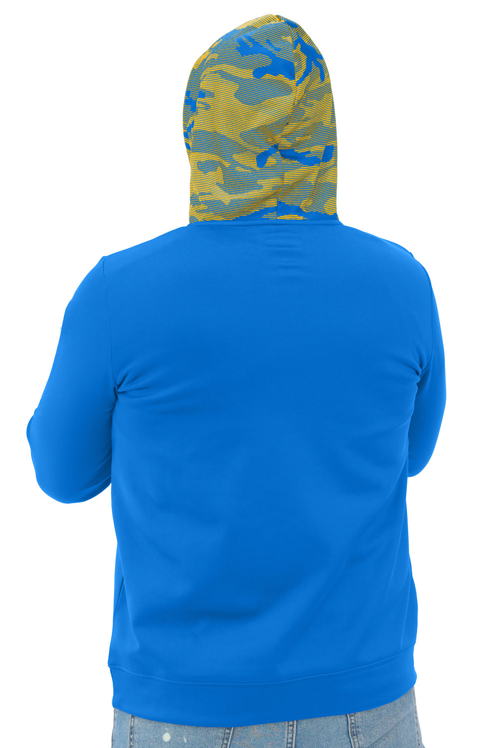 Zubaz NFL   Men's Front and Sleeve Print Camo Line Hood Hoodie, LOS ANGELES CHARGERS