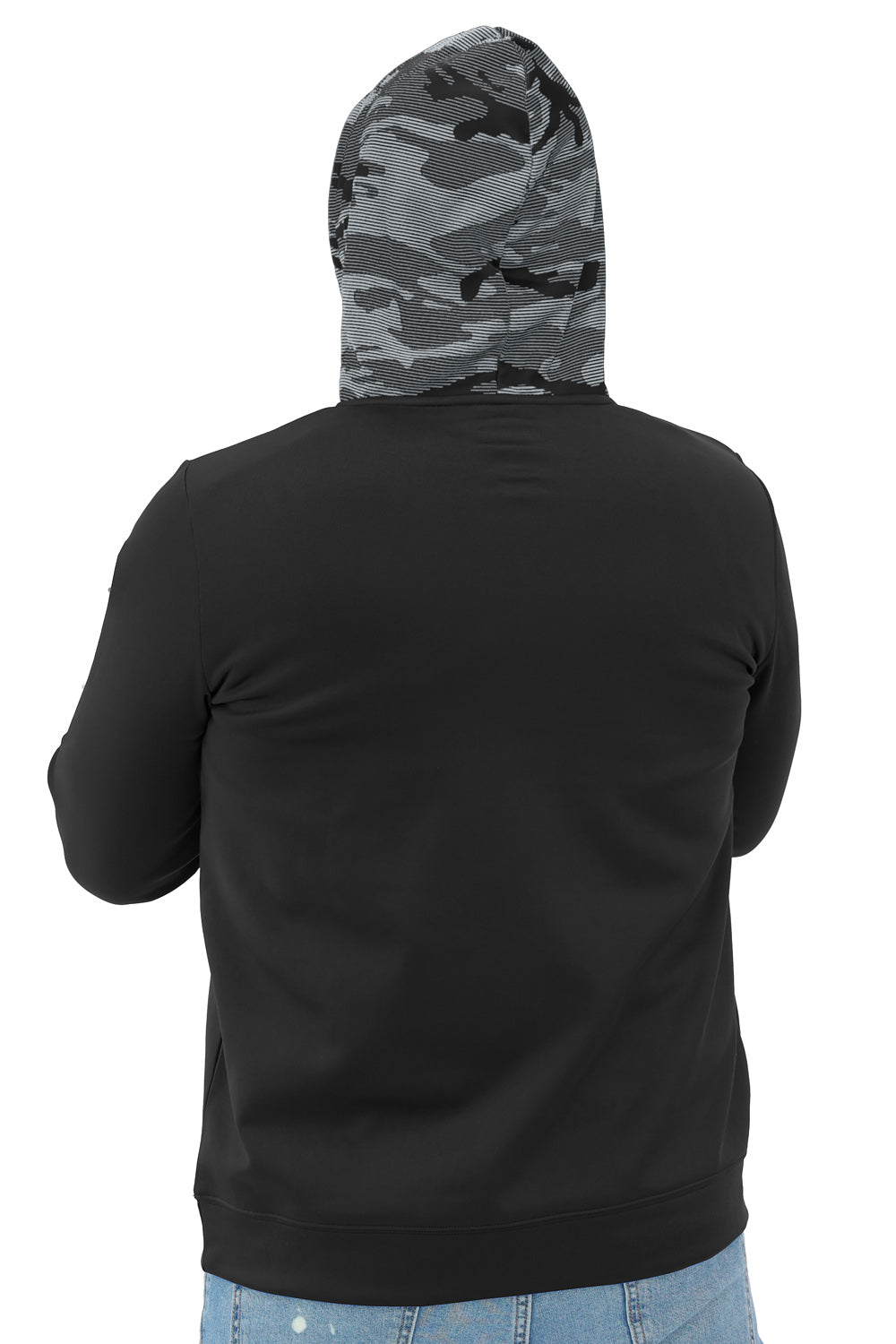 Zubaz NFL   Men's Front and Sleeve Print Camo Line Hood Hoodie, LAS VEGAS RAIDERS