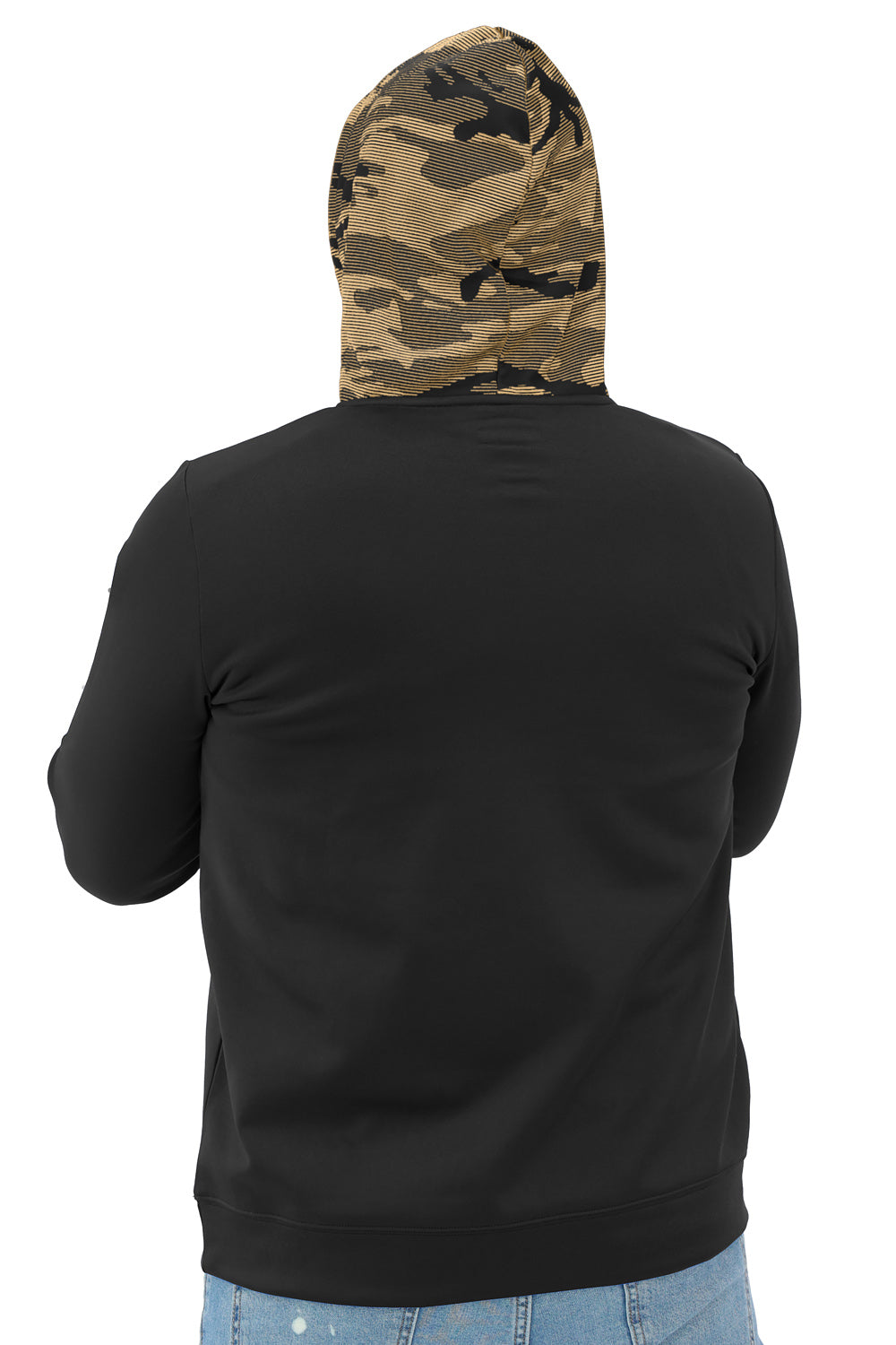 Zubaz NFL   Men's Front and Sleeve Print Camo Line Hood Hoodie, NEW ORLEANS SAINTS