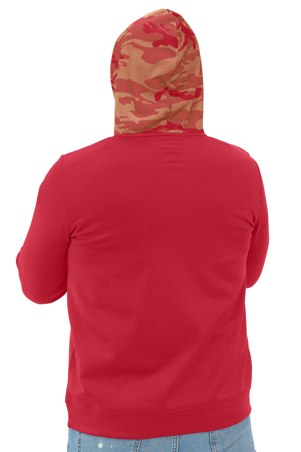 Zubaz NFL   Men's Front and Sleeve Print Camo Line Hood Hoodie, SAN FRANCISCO 49ERS