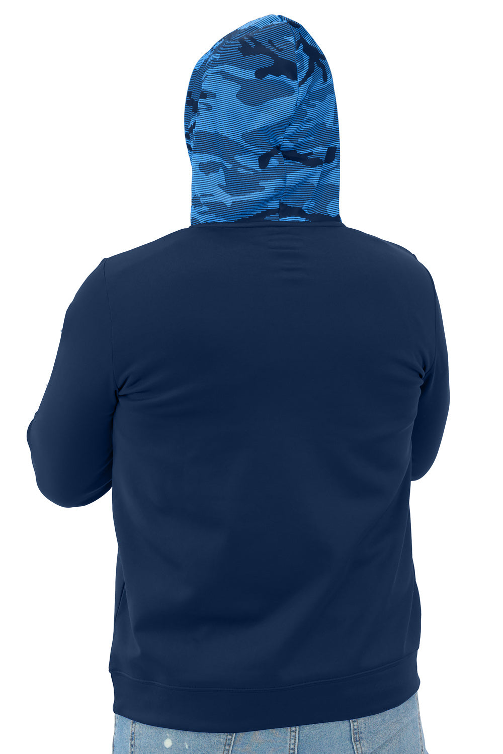 Zubaz NFL   Men's Front and Sleeve Print Camo Line Hood Hoodie, TENNESSEE TITANS