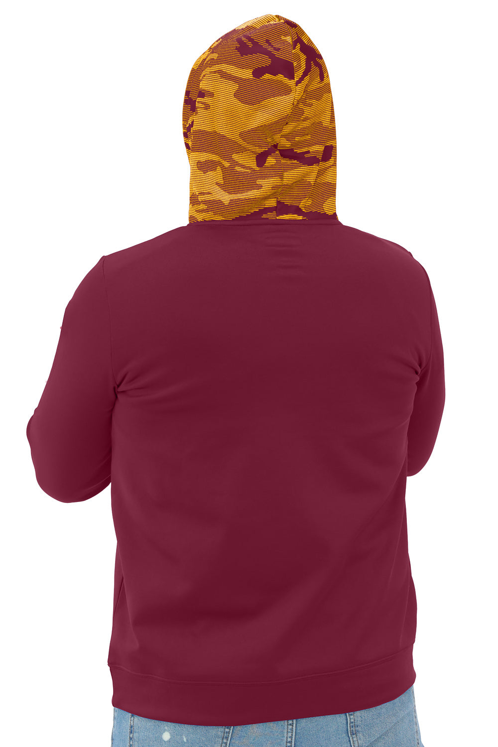 Zubaz NFL   Men's Front and Sleeve Print Camo Line Hood Hoodie, WASHINGTON COMMANDERS