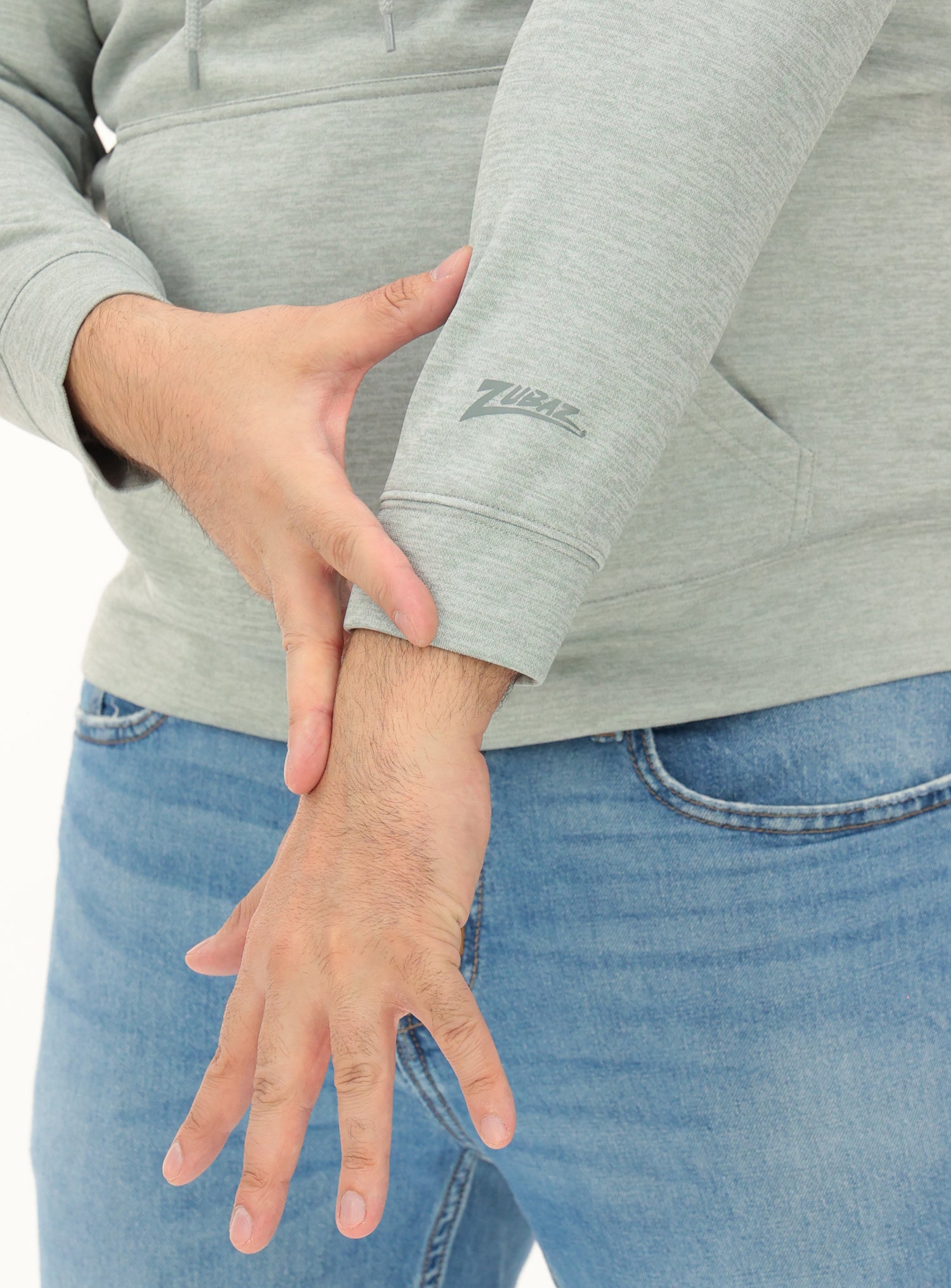 Zubaz NFL   Men`s Gray Hoodie with 3C Zebra Hood, BUFFALO BILLS