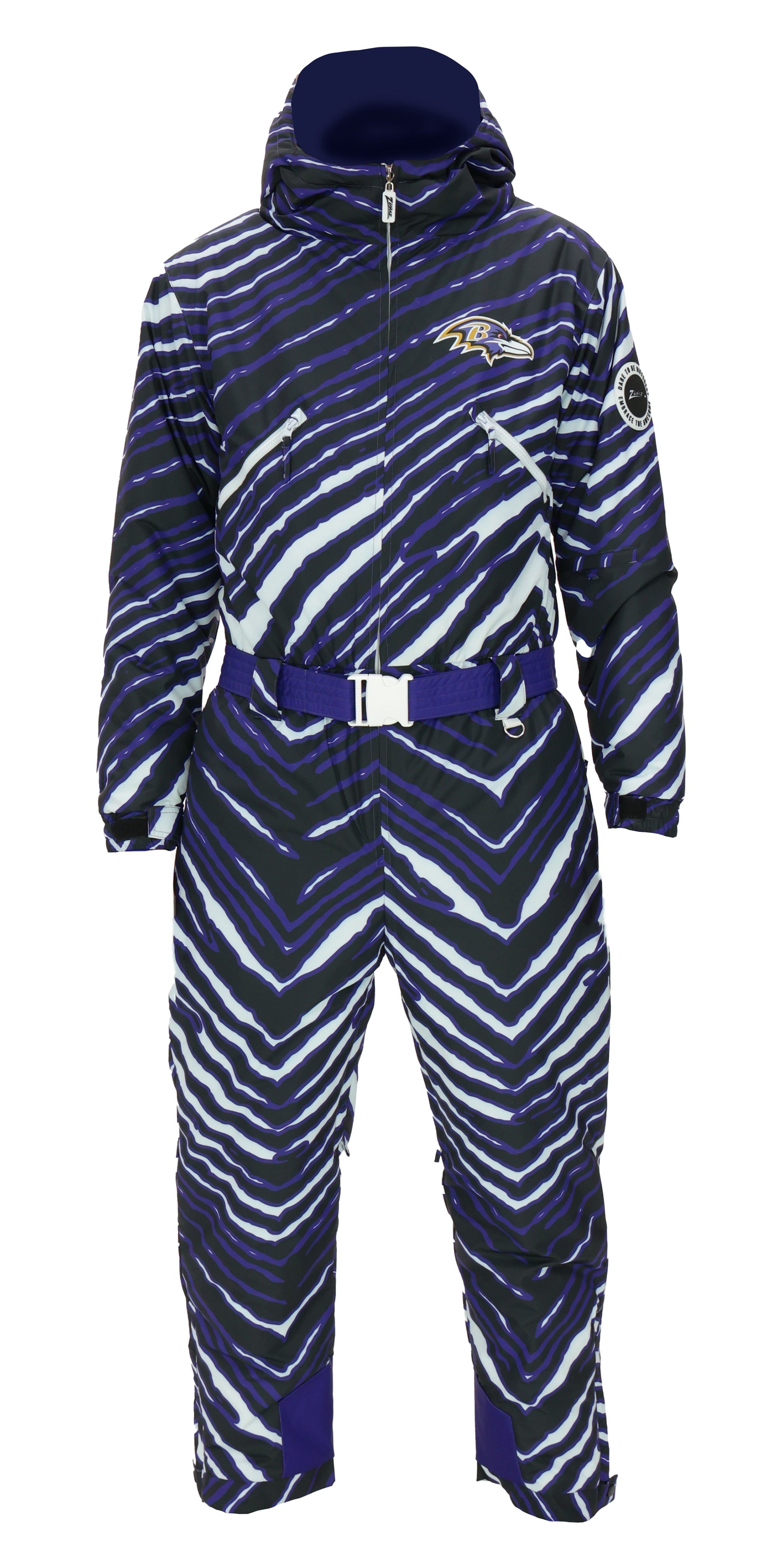 Zubaz NFL Kids Unisex Zebra Team Color Tundra Tux Snowsuit Jr, Baltimo