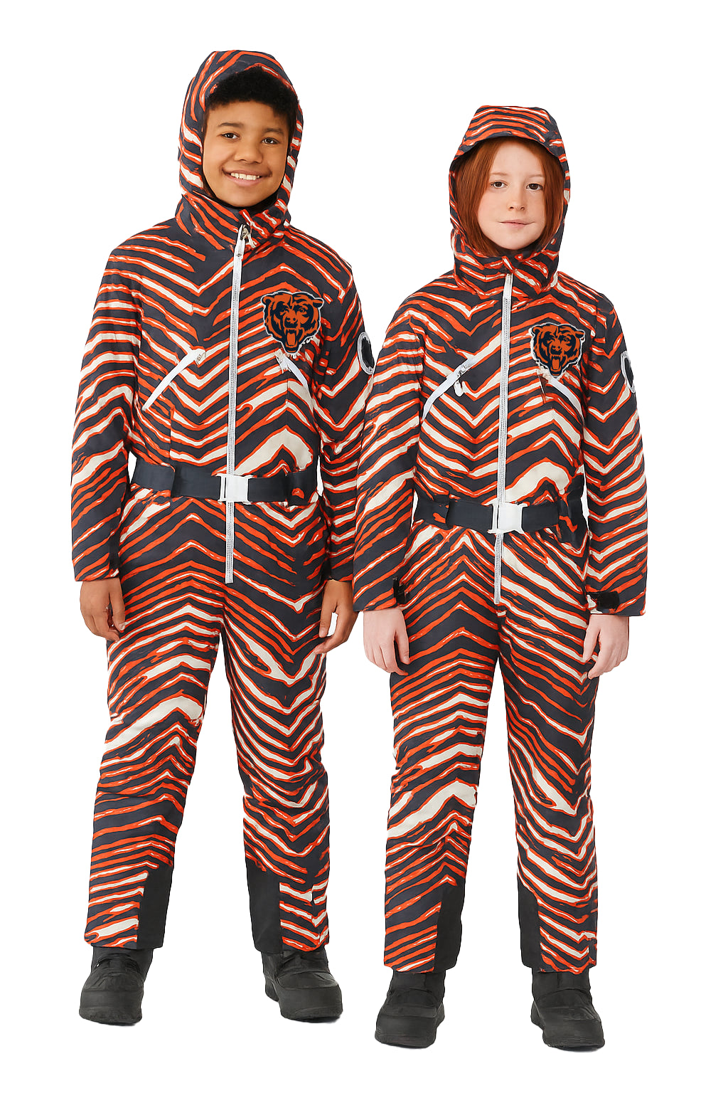 Zubaz NFL Kids Unisex Zebra Team Color Tundra Tux Snowsuit Jr, Chicago Bears
