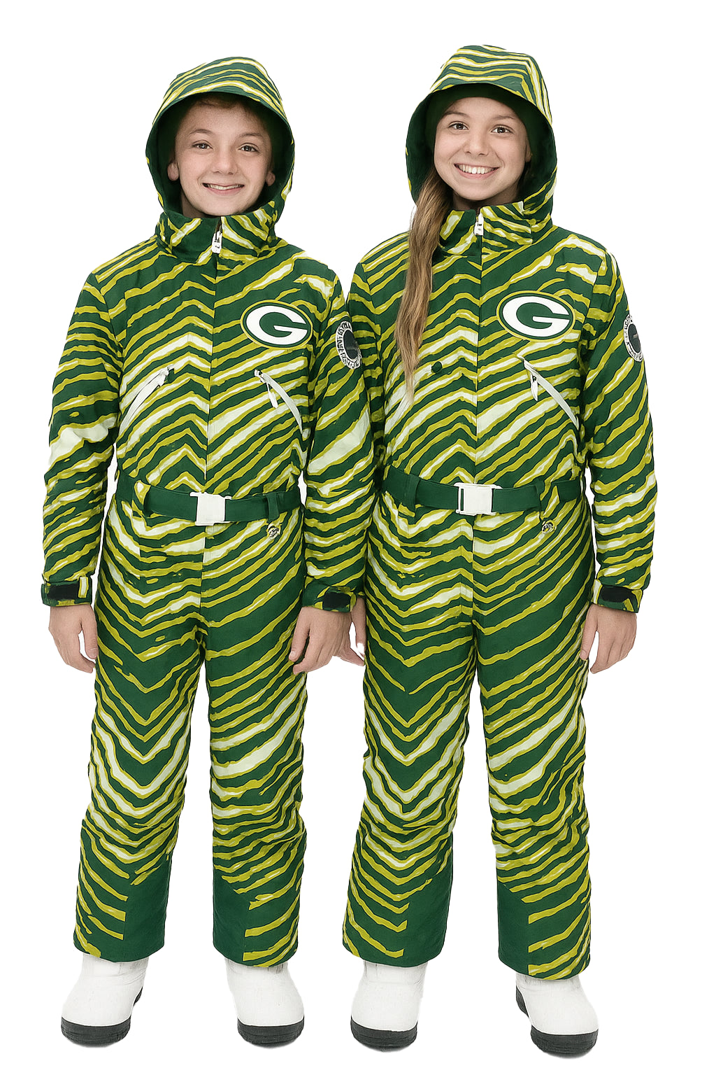 Zubaz NFL Kids Unisex Zebra Team Color Tundra Tux Snowsuit Jr, Green Bay Packers