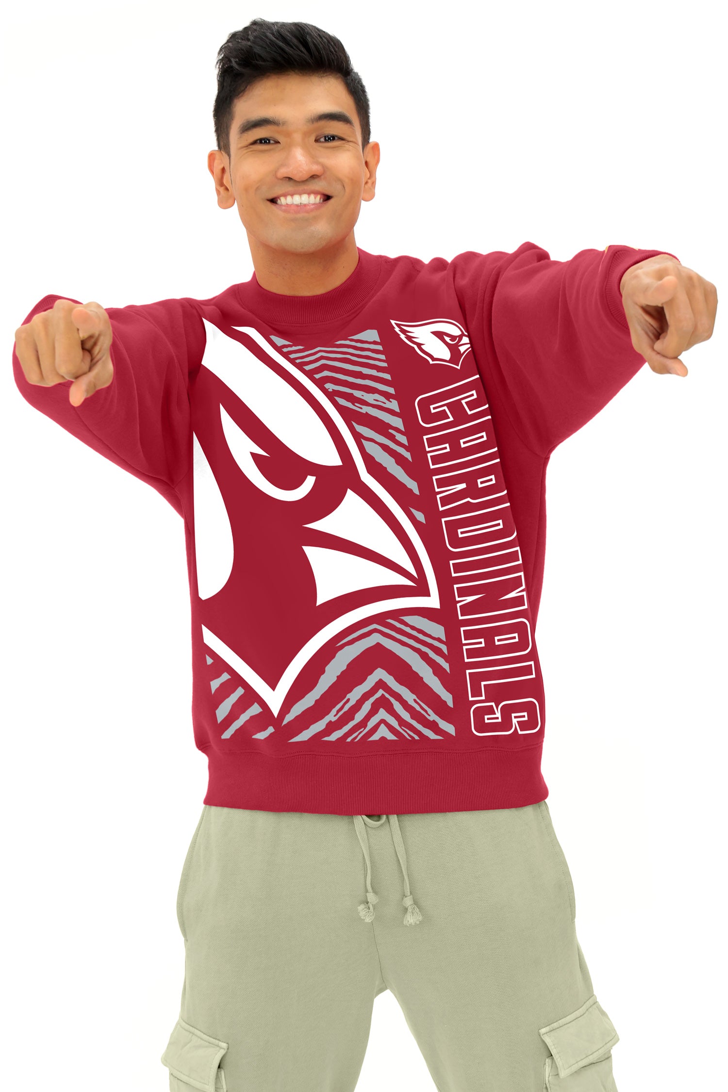 Zubaz NFL   90s Drop Shoulder Crewneck -MVP, ARIZONA CARDINALS - Official NFL Cardinals Zubaz Apparel (4 of 7)