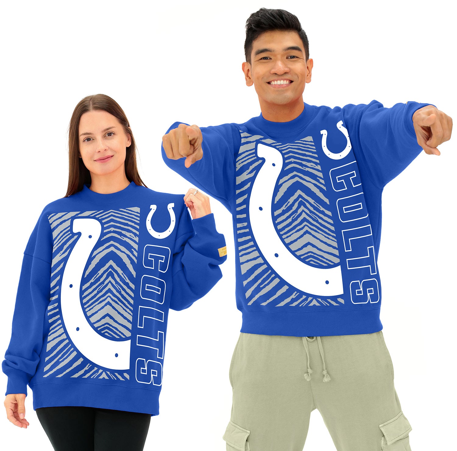 Zubaz NFL   90s Drop Shoulder Crewneck -MVP, INDIANAPOLIS COLTS - Official NFL Colts Zubaz Apparel (1 of 7)