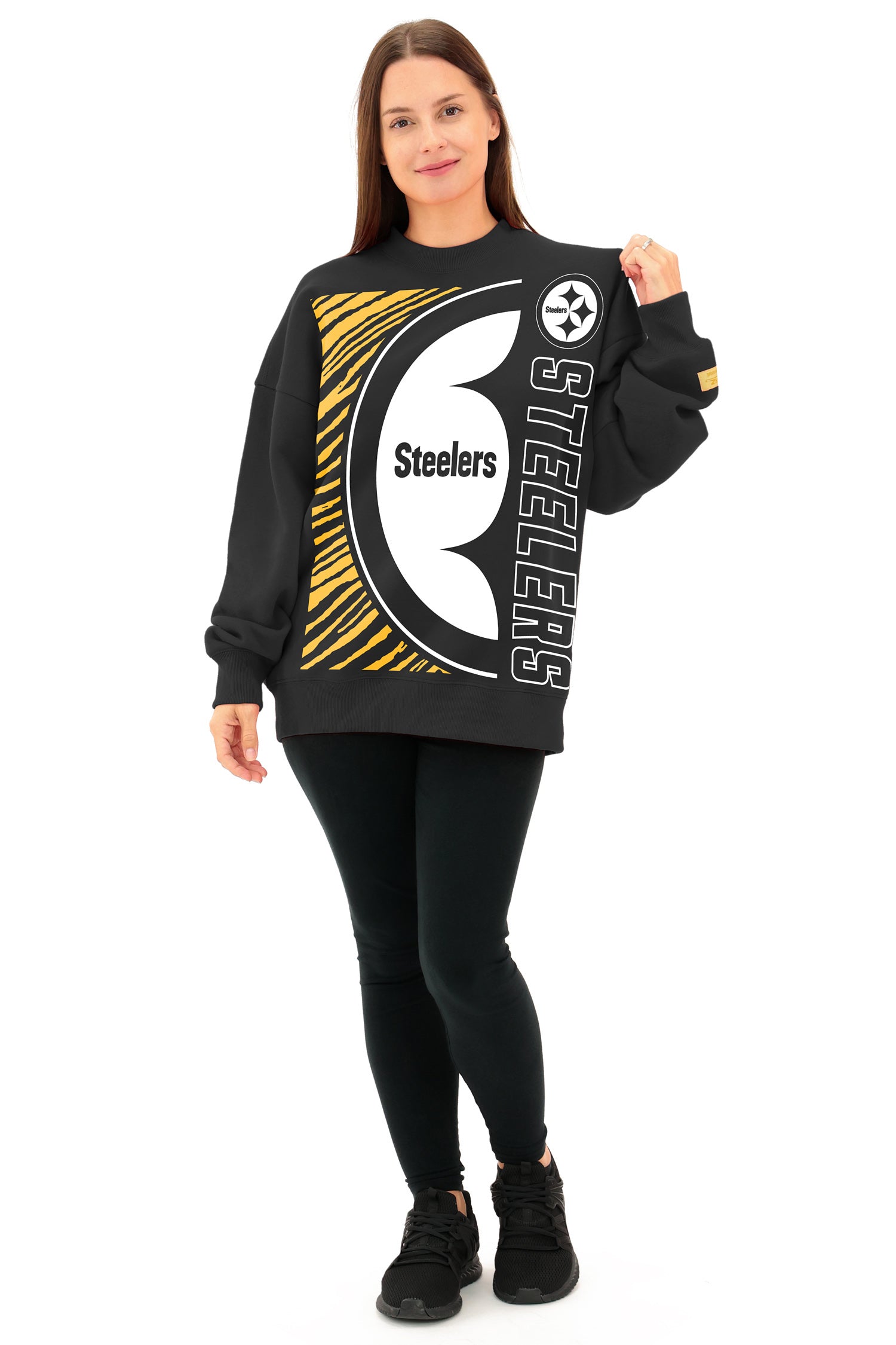 Zubaz NFL   90s Drop Shoulder Crewneck -MVP, PITTSBURGH STEELERS