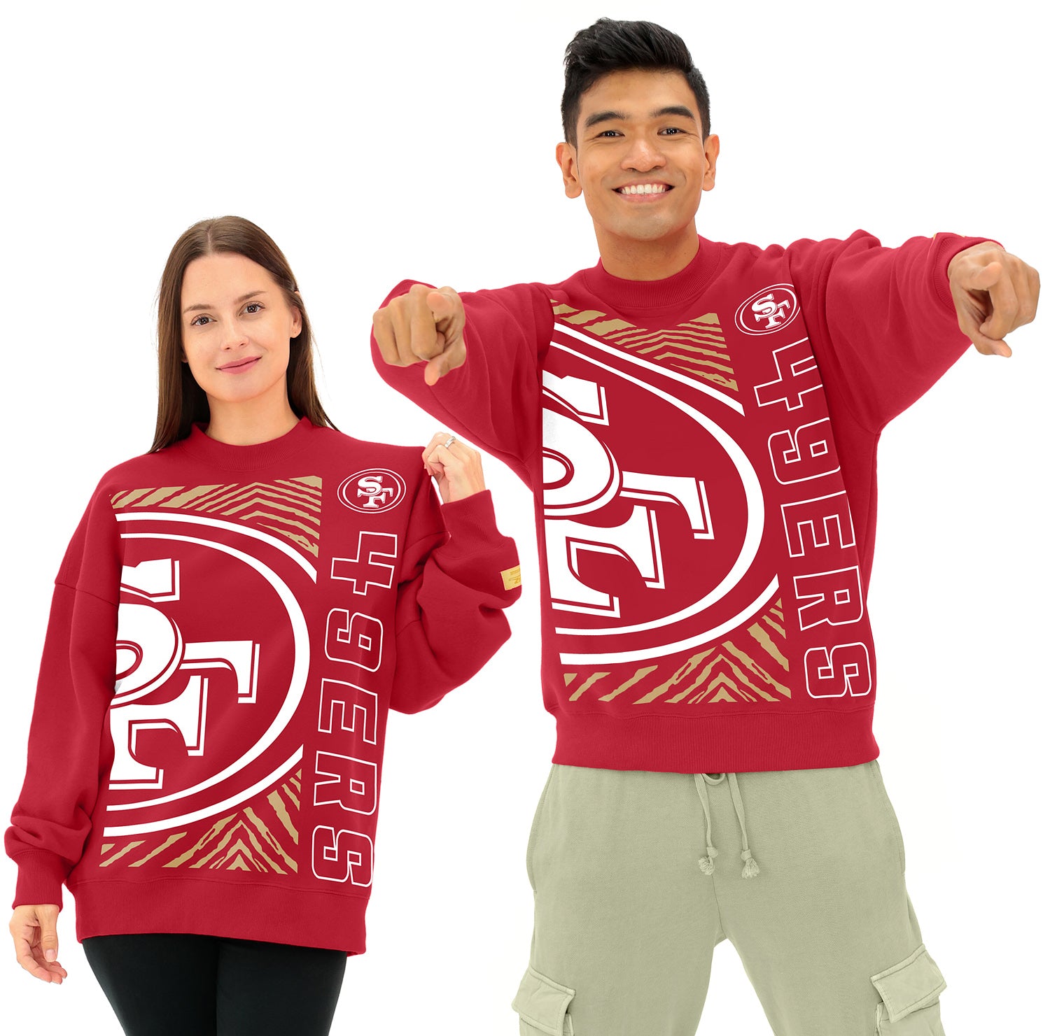 Zubaz NFL   90s Drop Shoulder Crewneck -MVP, SAN FRANCISCO 49ERS - Official NFL 49ers Zubaz Apparel (1 of 7)