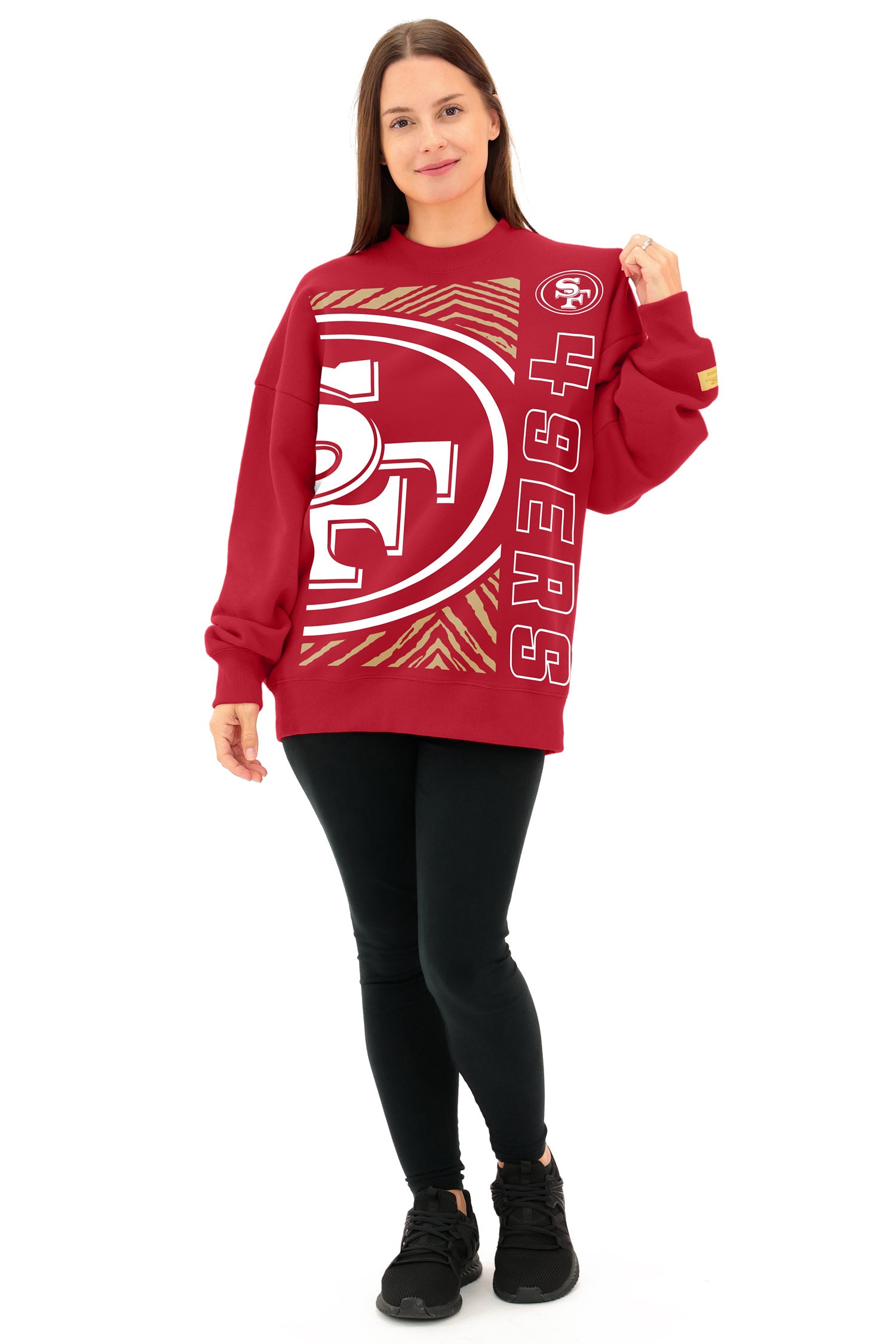 Zubaz NFL   90s Drop Shoulder Crewneck -MVP, SAN FRANCISCO 49ERS - Official NFL 49ers Zubaz Apparel (2 of 7)